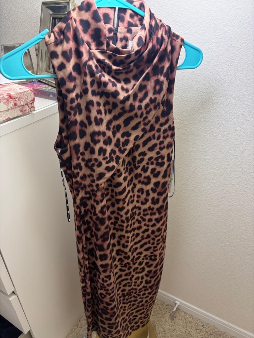 Dkny Leopard Print Midi Dress - Brown and Black